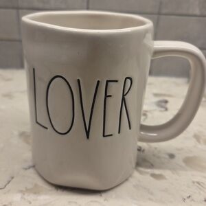 Rae Dunn White Ceramic Mug Lover